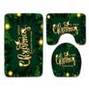 Christmas Household Bathroom Shower Curtain Four-Piece Bathroom Non-Slip Door Mat Bedroom Living Room Floor Mat Carpet