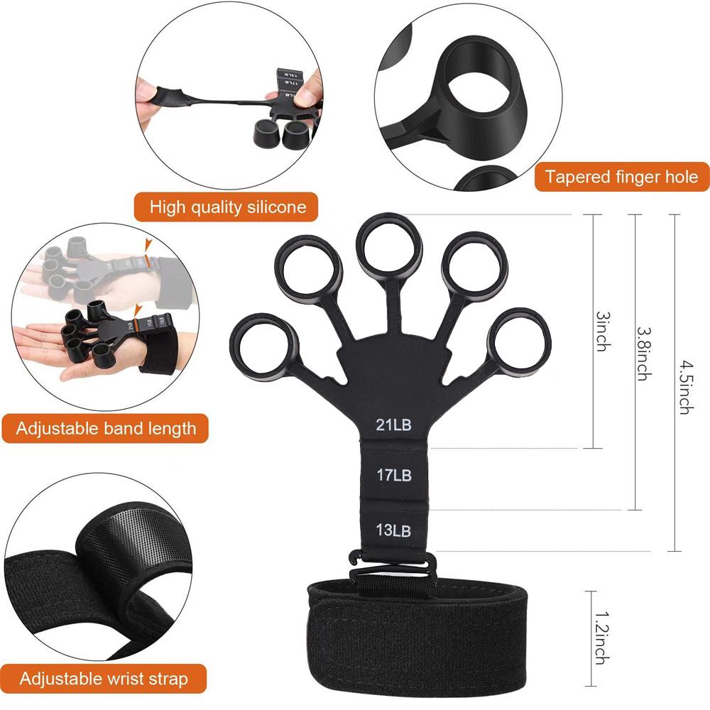 5 Finger Hand Therapy Grip Strengthener Silicone Exerciser For Wrist Rehabilitation And Recovery