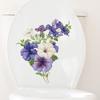 Flower Toilet Sticker Removable Self-adhesive Waterproof PVC Living Room Bathroom Wall Art Floral Toilet Lid Decoration Decal