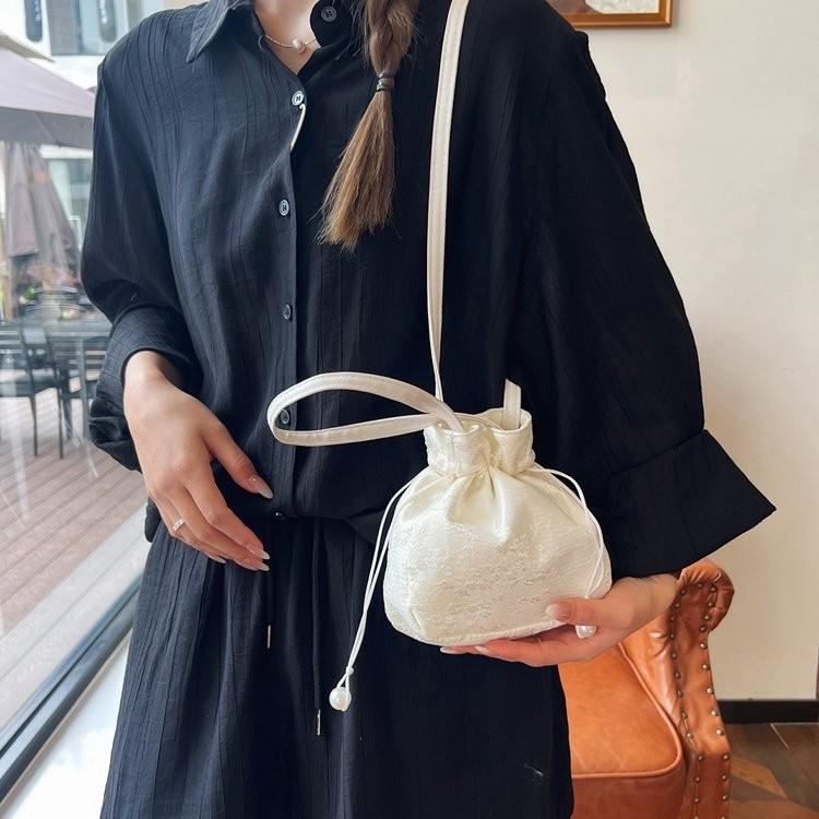 Stylish New Forest Style Hanfu Crossbody Bag With Soft Polyester Material For Daily Use