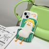 For iPhone 15 Silicone Case Cute Lying Duck Design Shockproof Phone Back Cover