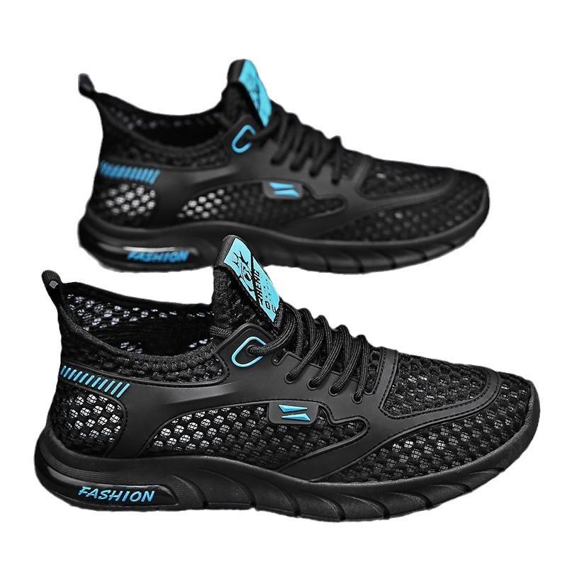 Summer breathable thin mesh hollow mesh mesh shoes sports leisure running lightweight trendy shoes