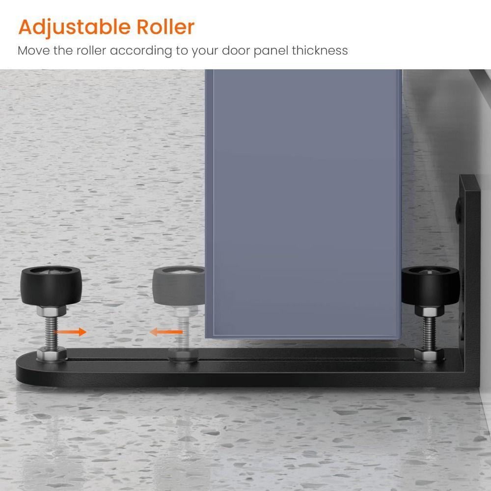 Wall-mounted Barn Door Swing Stop Double Wheel Bottom Guide Smooth Barn Door Floor Guide  Garage