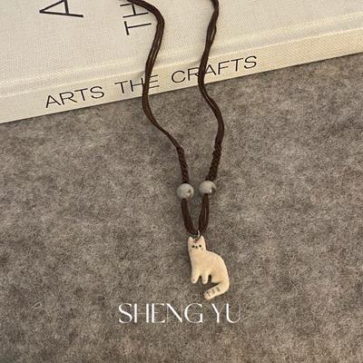 Retro kattenketting: Zoete, Kinderlijke Charme in een Eenvoudige, Stijlvolle Sleutelbeenketting