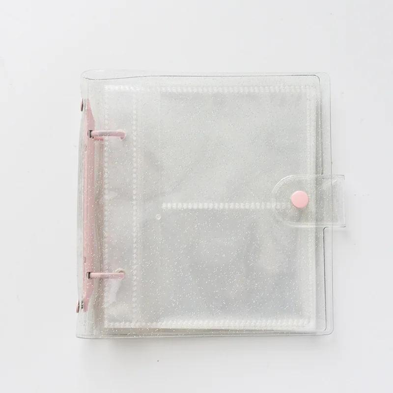 100 Pockets Photo Album 3/5 Inches Transparent Loose Leaf Binder Photocard Name ID Card Holder Case Storage Name Card Book Card