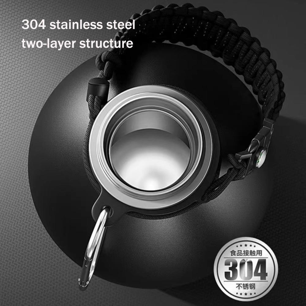 New high-capacity 304 stainless steel vacuum flask, Portable sports water bottle with camouflage case, Mountaineering kettle