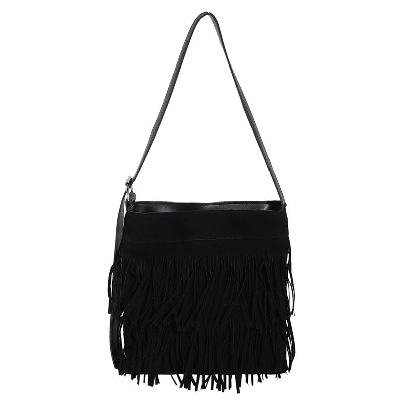 Women's Large Capacity Retro Tassel Shoulder Bag - Autumn 2023 Fashion