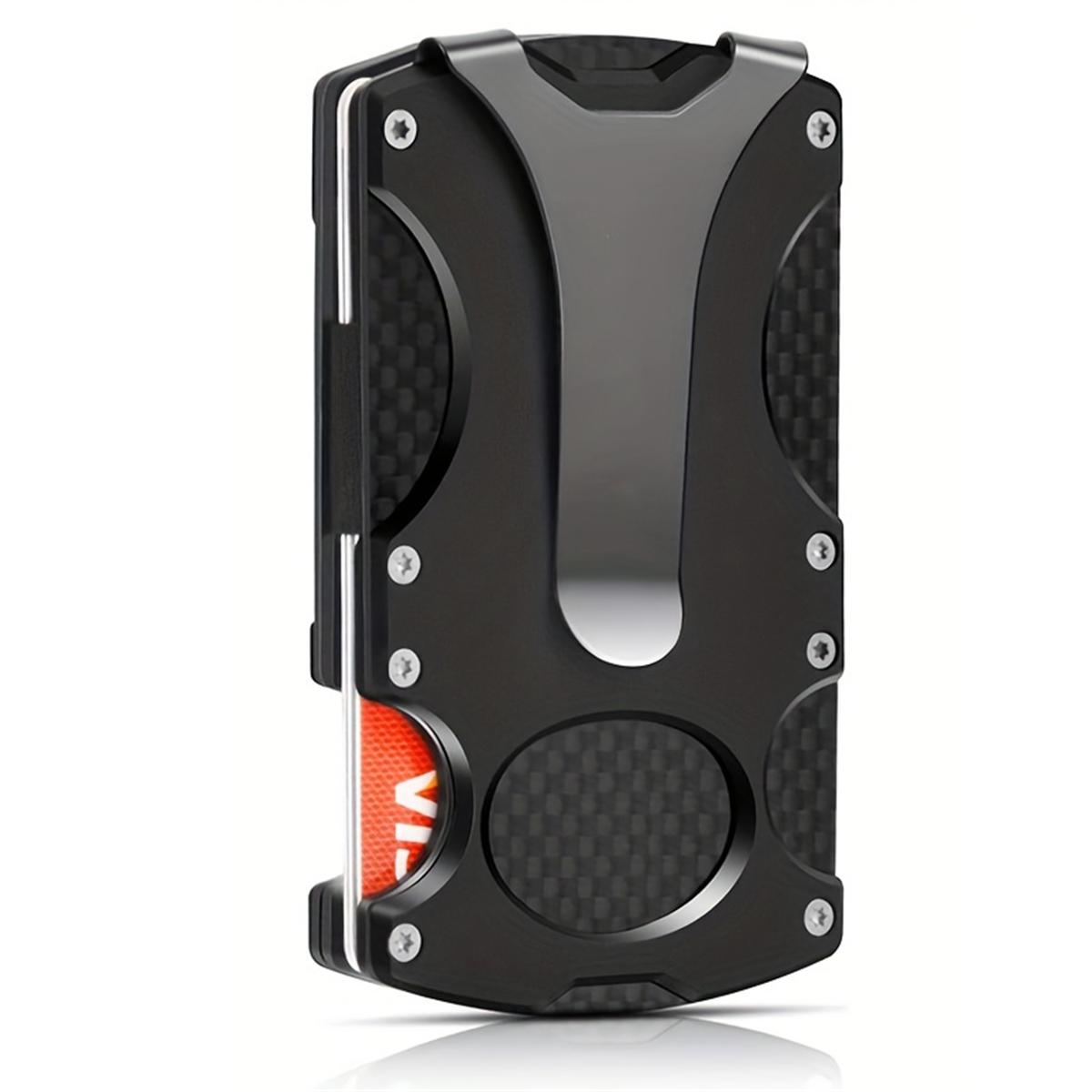 

Кошелек из углеродного волокна, зажим для денег, технология блокировки RFID, конструкция из углеродного волокна и нержавеющей стали чёрный