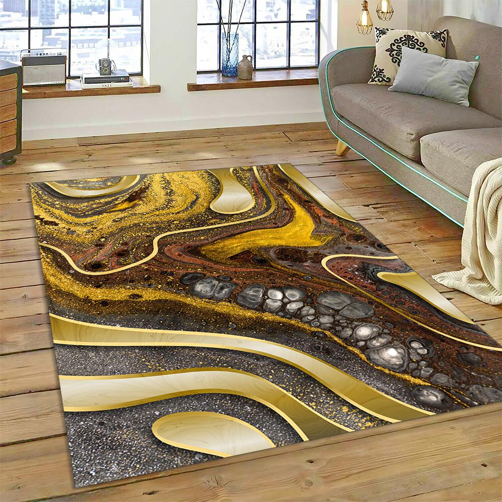 Dream Colour Splendid Marble Gold Nordic Rug for Home Living Room Bedroom Sofa Doormat Kitchen Decor Mat