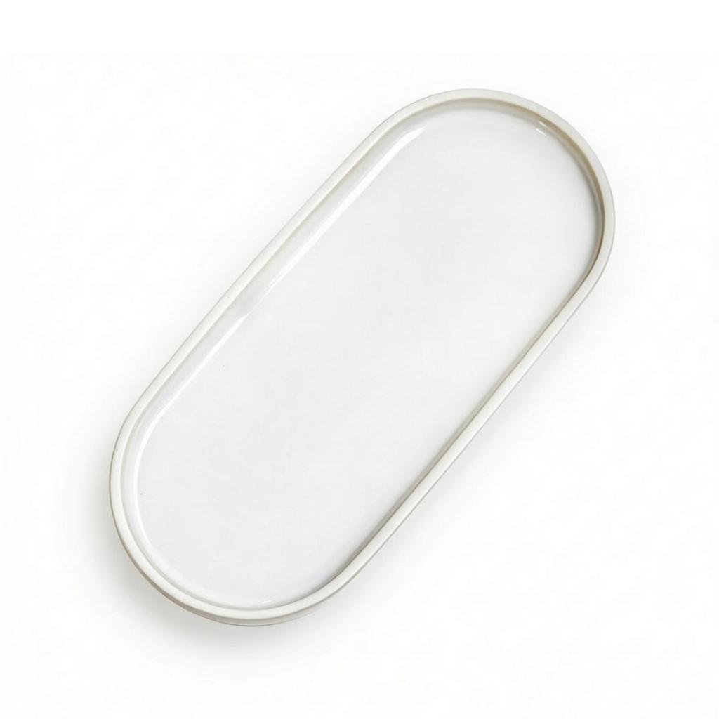 Oval Serving Platter Raised Rim Ceramic Dish White for Hosts, Home Cooks,