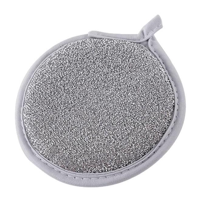Non-stick Double-sided Dishcloth with Silver Thread Scrub Sponge