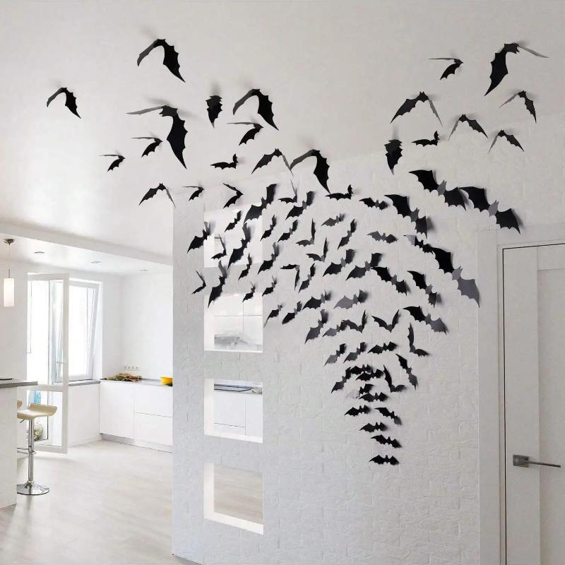 3D Waterproof Black Bats Wall Decor Halloween Decor