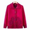 Mom's knitted cardigan autumn and winter long-sleeved top medium elderly piled thickened grandma clothes winter sweater