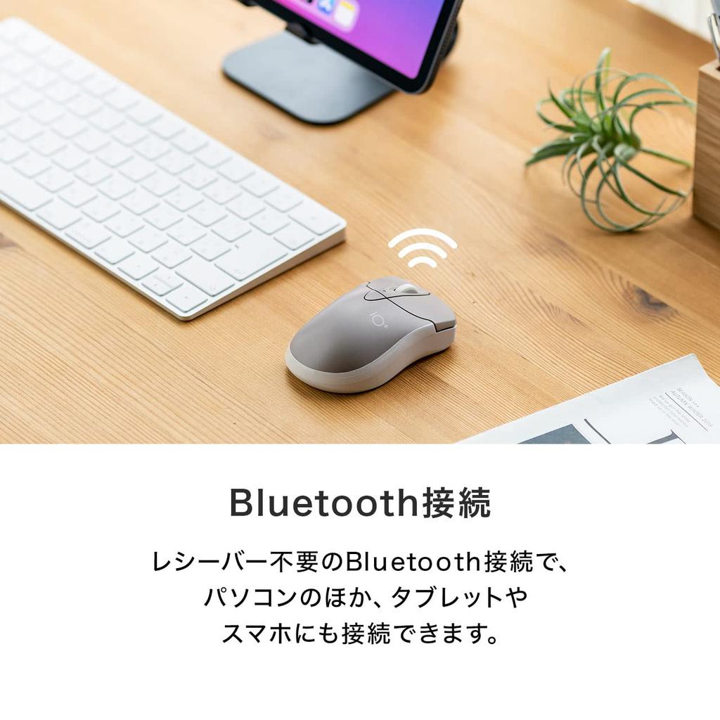 Sanwa Direct Bluetooth iOS DPI Blue Mouse, Quiet, Compact, Multi-Pairing, Compatible, Switching, LED, Greige, 400-MABTIP3GG