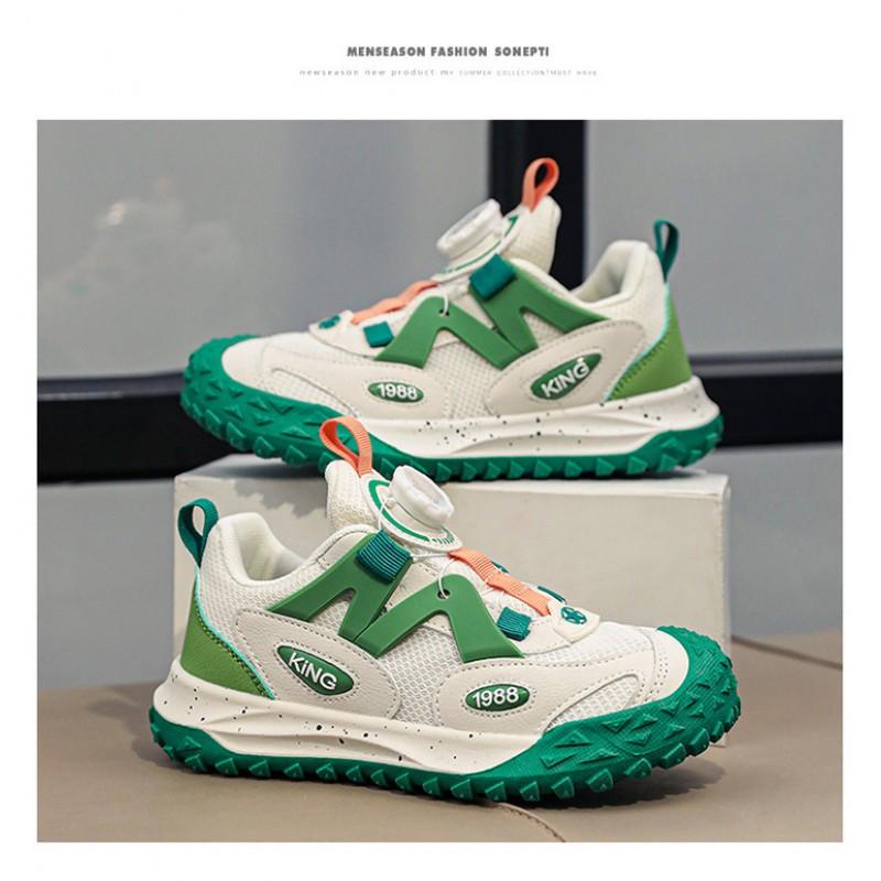 Youth style shoes Girls Soft Sole Chunky Sneakers Kids Winter Lightweight Breathable Toddler Running Shoes With Rotating Buckle