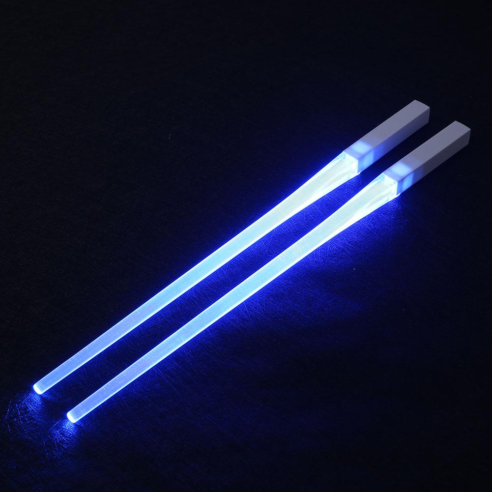 Kreativ 2 Stück/Packung LED Lichtschwert Essstäbchen Leuchtend Langlebig Leicht Küche Esszimmer Party Tragbar Lebensmittelecht Geschirr