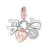 Copper Heart & Mum Dangle Dream Catcher Charm Fit Original Bracelet Diy Jewelry For Women Bracelet Diy Beads