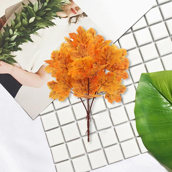 Artificial Red Maple Leaf with Stem Realistic UV Resistant Home Indoor Outdoor