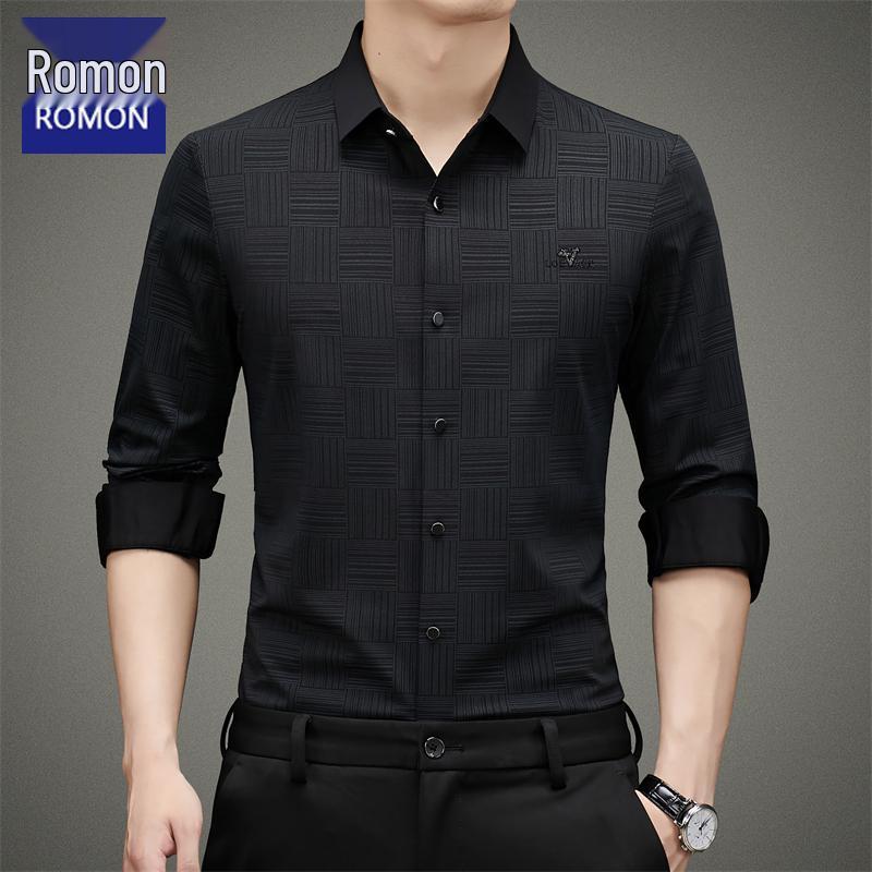 

Romon Men s Non-Iron Anti-Wrinkle Winter Flannel Shirt M for 100-120 lbs