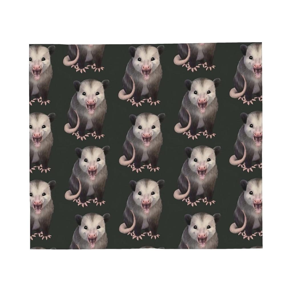 Happy Possum Opossum Meme Blanket Fleece Winter Portable Lightweight Throw Blankets for Bed Car Bedspreads