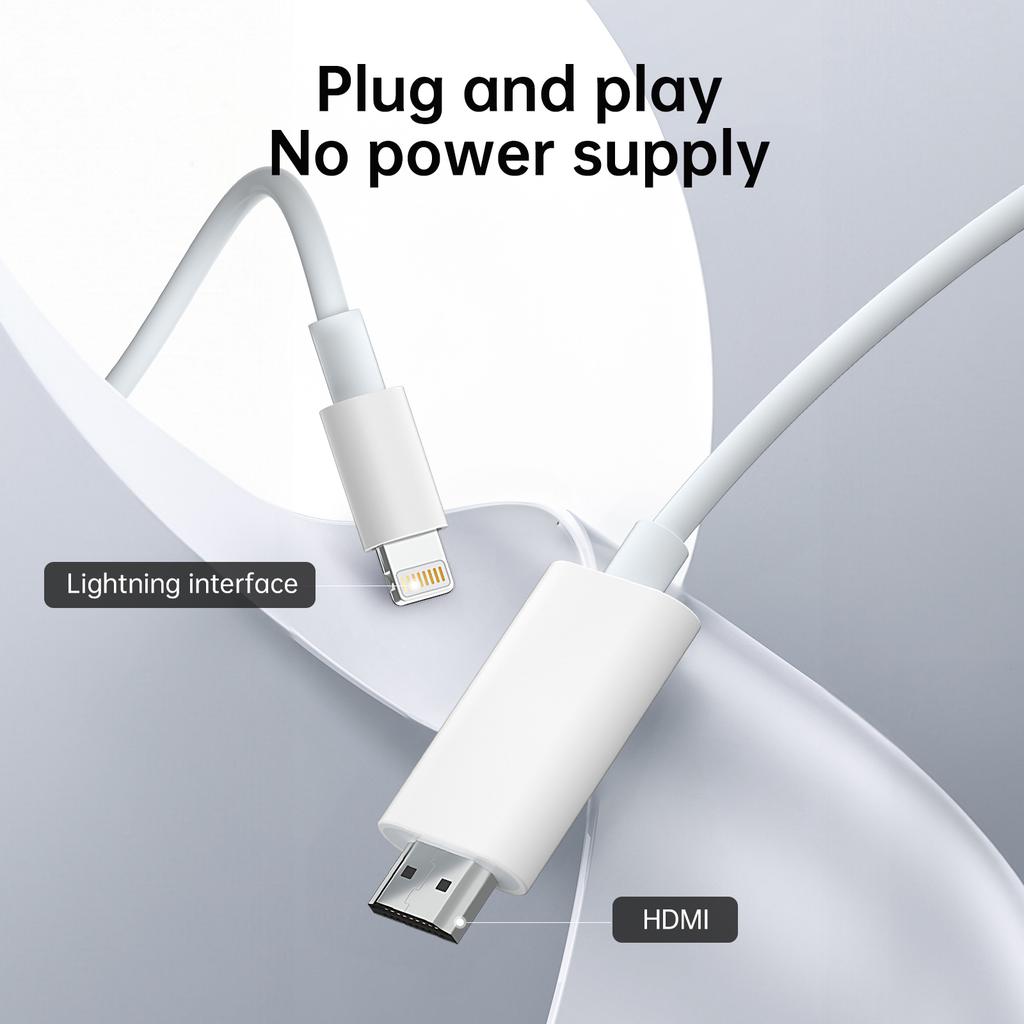 4m Lightning to HDMI Cable 2K HD Digital AV Adapter Sync Screen Connector for iPhone to TV Projector