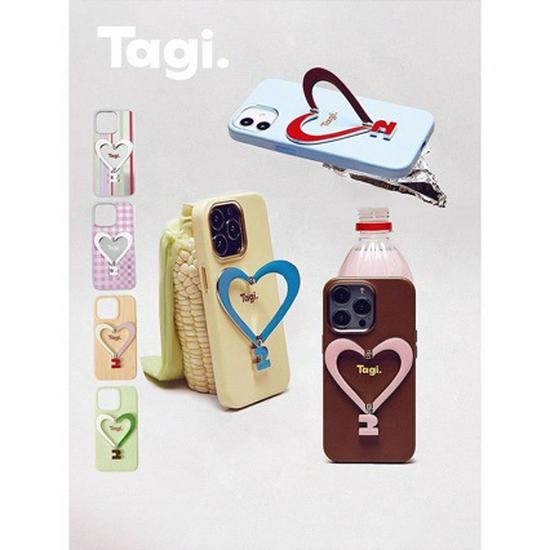 Tags: "Spreading Joy" - Metal Bracket Leather Heart Phone Case for iPhone 16 Pro Max, Anti-Fingerprint.