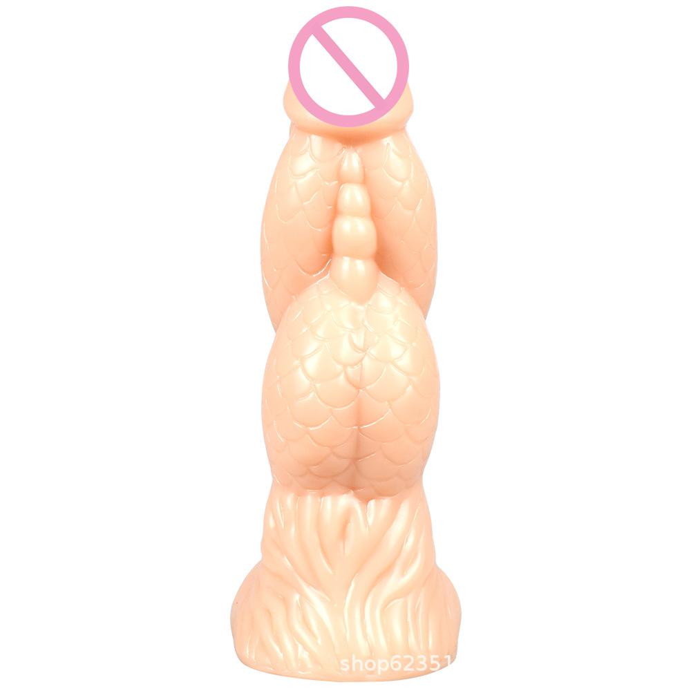 Außenhandel Speziell geformte Schuppen Tiersimulation Penis Dickes weibliches Masturbationsgerät Dildos Back Court Anal Plug Sexspielzeug