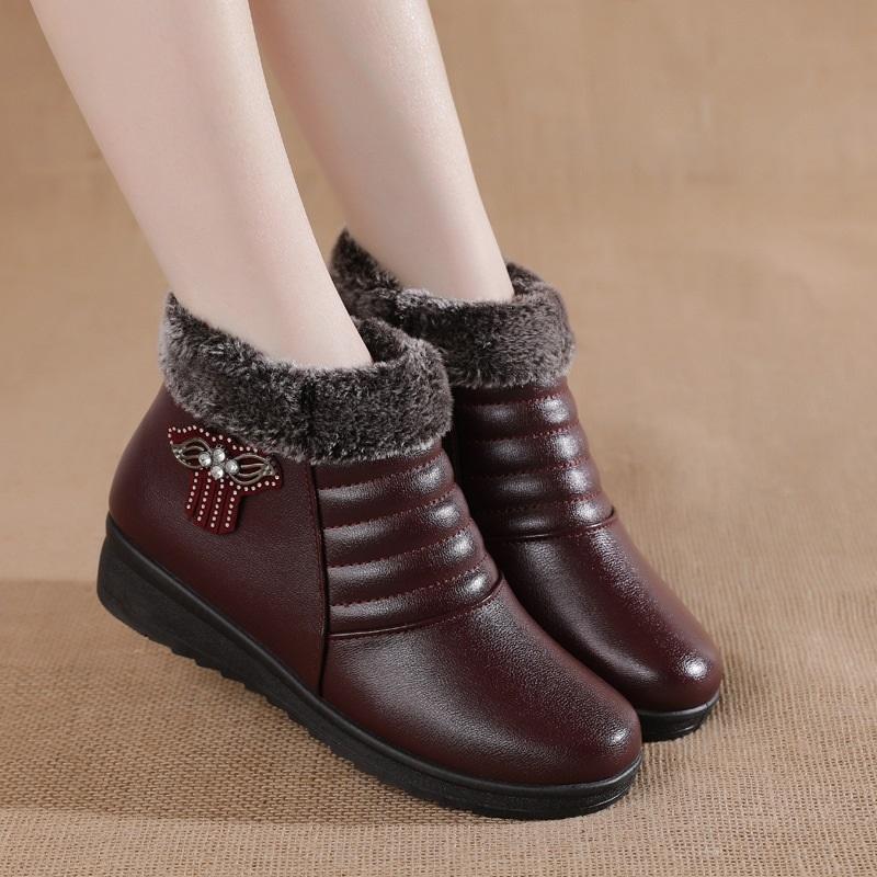 

Women s Winter Warm Comfortable Non Slip Cotton Shoes With Added Fleece 41 красный