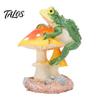 Atmospheric Micro Landscape Decorations Resin Frog on Mushrooms Figurine, DIY Bonsai Ornament, Realistic Statues for Indoor Plants Waterproof