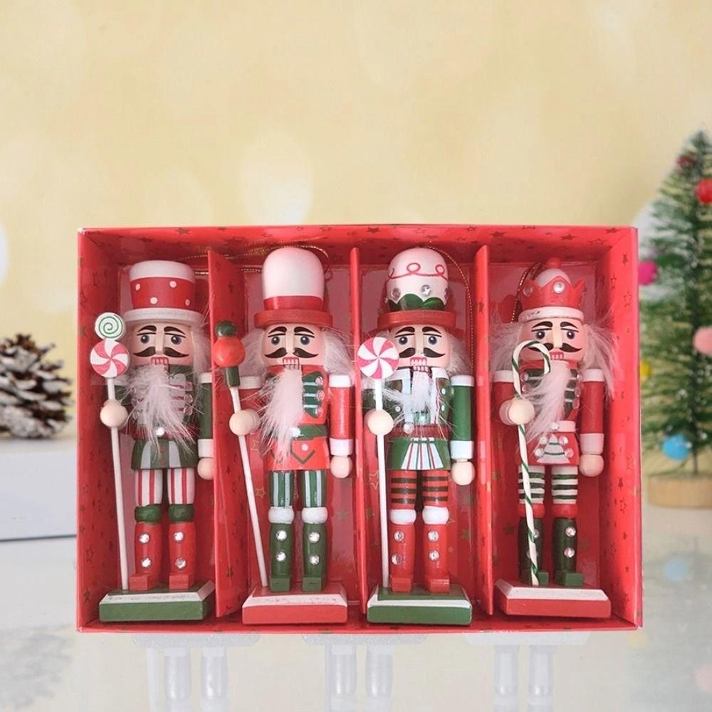 3/4/5Pcs Figurines Soldier Puppet Pendant Colorful Nutcracker Doll Nutcracker Puppet  Children Toys