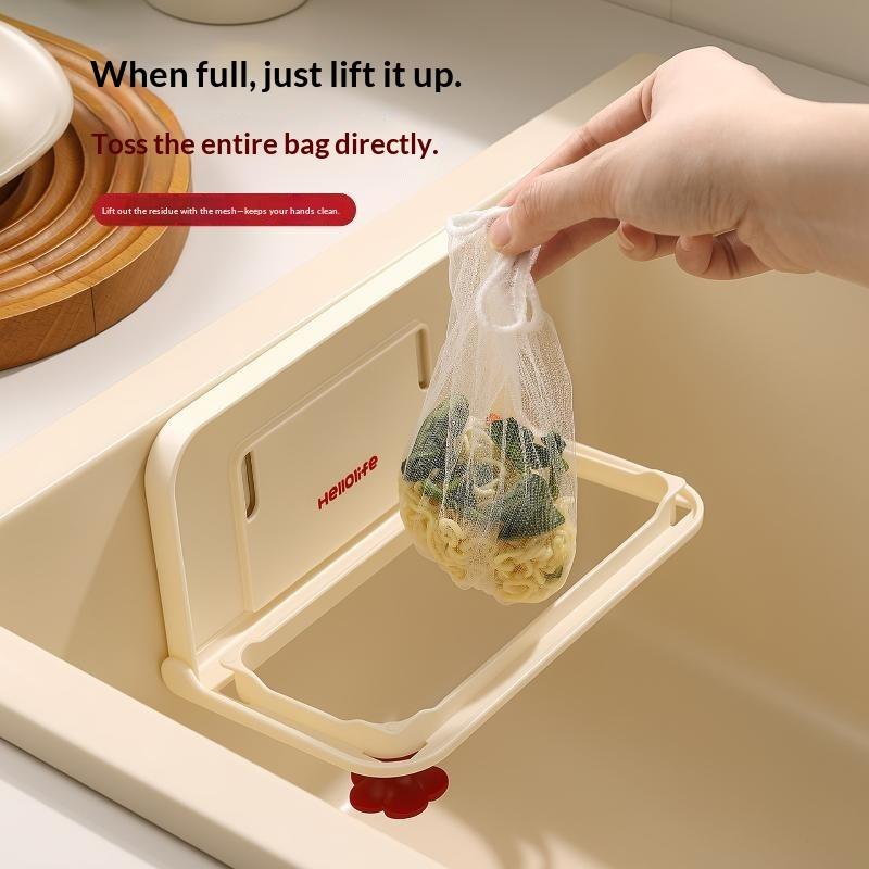 Folding Sink Filtering Net Rack Home Use Kitchen Beside Sink Kitchen Waste Filtering Net Sink Mesh Holder Separating Drain Rack
