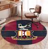 Bradford City AFC Pattern Round Rug, Indoor/Outdoor Mat, for Picnic, Gameroom, Bedroom, Office, Living Room, Home Decor Carpet, Birthday Gift
