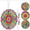 360 Degree Hook Hanging Wind Chime 25.4cm Vibrant Mandala Design Colorful Metal Garden Decor for Patio Balcony All Seasons Durable Outdoor Decor