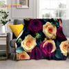 3D Rose Flowers Nordic Romantic Soft Blankets,Keep Warm Throw Blanket Comfortable Blanket for Picnic Beds Sofa Home Bedroom Gift