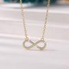 Full Paved Infinity Symbol Pendant Women Slim Cable Chain Clavicle Necklace
