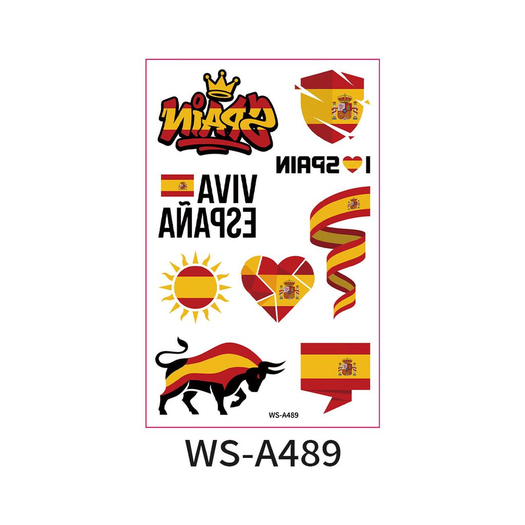 World Cup Argentina Belgium Fans Flag Face Sticker Waterproof Competition Game Tattoo Sticker