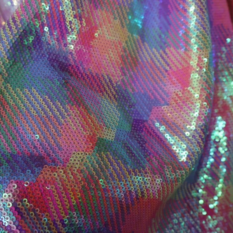 Sparkly Sequin Fabric Opaque Glitter Material for Wedding Stage Backdrop Decor Party Performance Costume DIY Sewing 1/3Yard