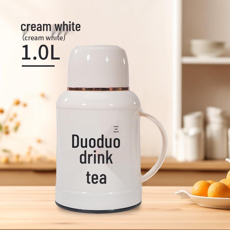 

1000ML Silver-Plated Glass Insulated Thermos Flask for Home - Cartoon Style