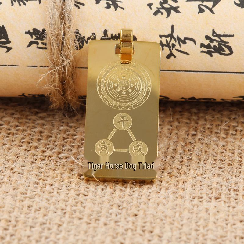 

Кулон из титановой стали с золотым покрытием - Животные зодиака: Кролик, Овца, Свинья, Змея, Петух, Бык