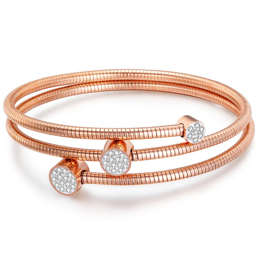 New Arrival Fashion Cable Wire Bracelet for Women High Quality Stainless Steel Crystal Charm Bracelets Bangles for Women