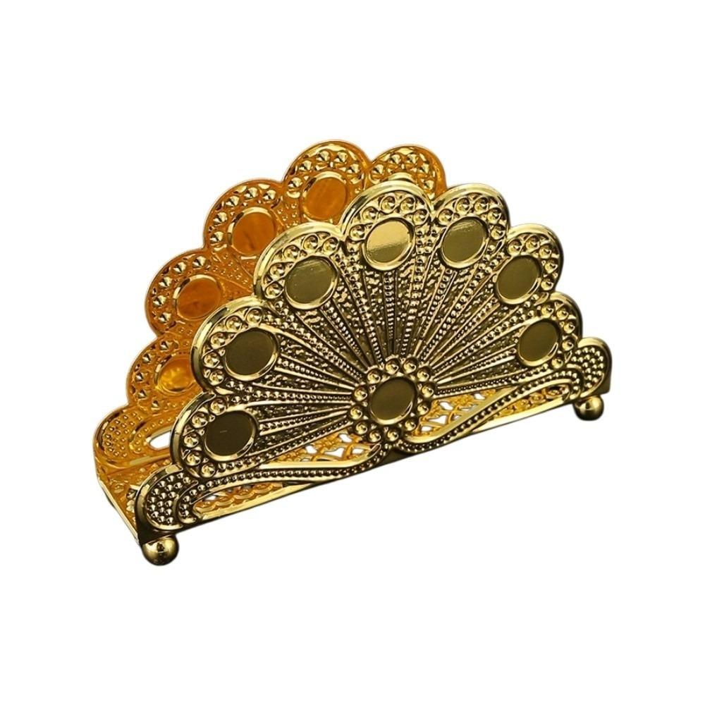 

Space-Saving Ironwork Gold Tissue Holder Nordic Style Flower Tissue Dispenser Household Style 5