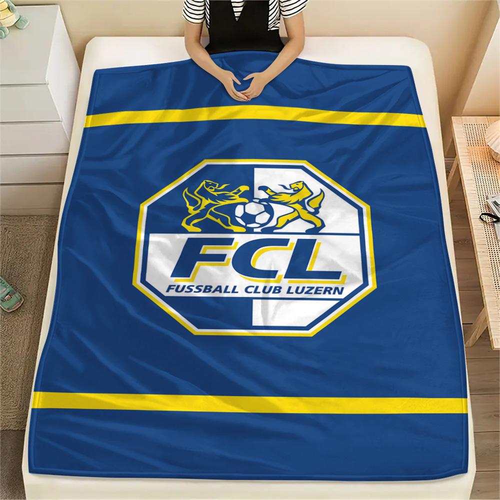 1Pc FC Luzern Print Flannel Blanket High Quality Warm Comfortable Cover for All Seasons Perfect for Gifts Home Decor