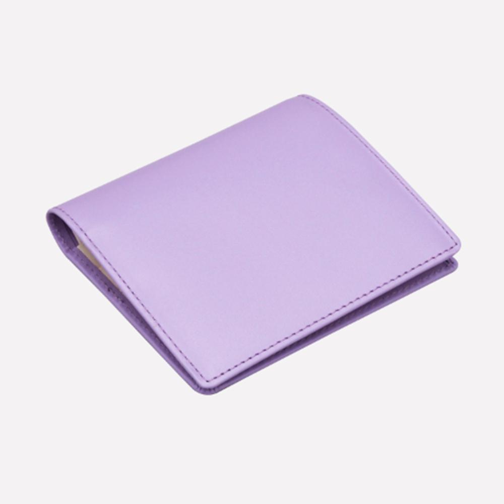 Matt Mini Cowhide Combination Keyring Wallet Lavender + Cream