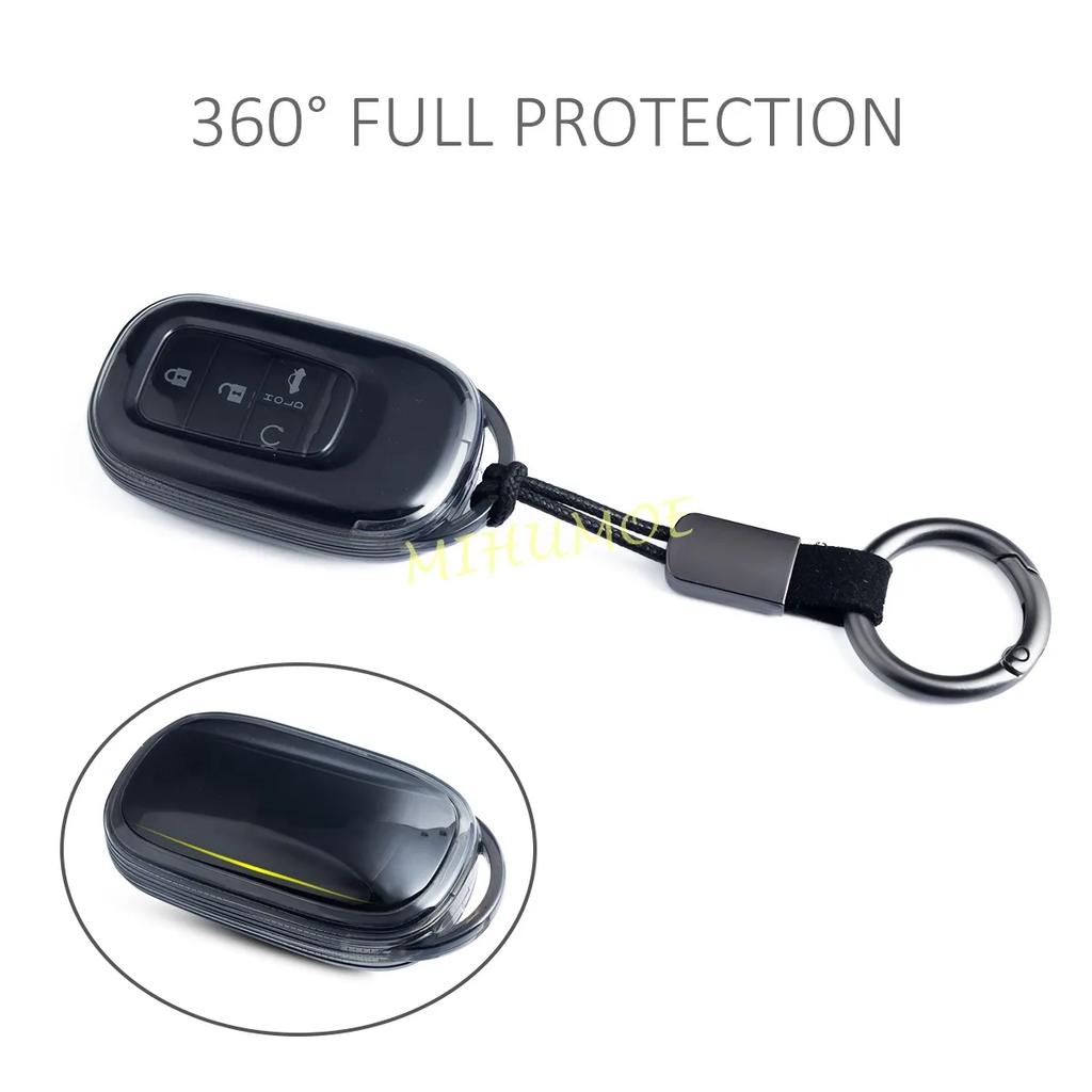 Schwarze Transparente Auto Schlüsselanhänger Hülle Abdeckung Schlüsselring Für Honda Civic 11. Generation Accord CR-V HR-V Pilot Vezel ZR-V 2023-2025 Zubehör