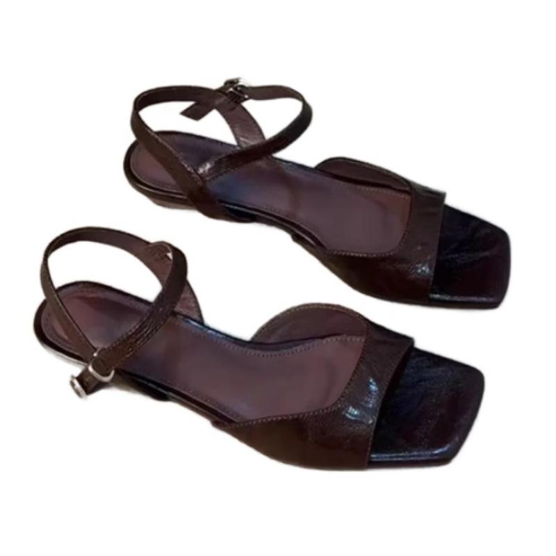 Fashion Mid Heels Women's Sandals Summer Buckle Heeled Shoes Designer Classic Slippers 2025 New Elegant Pumps Fad Dress Sandalias Mujer