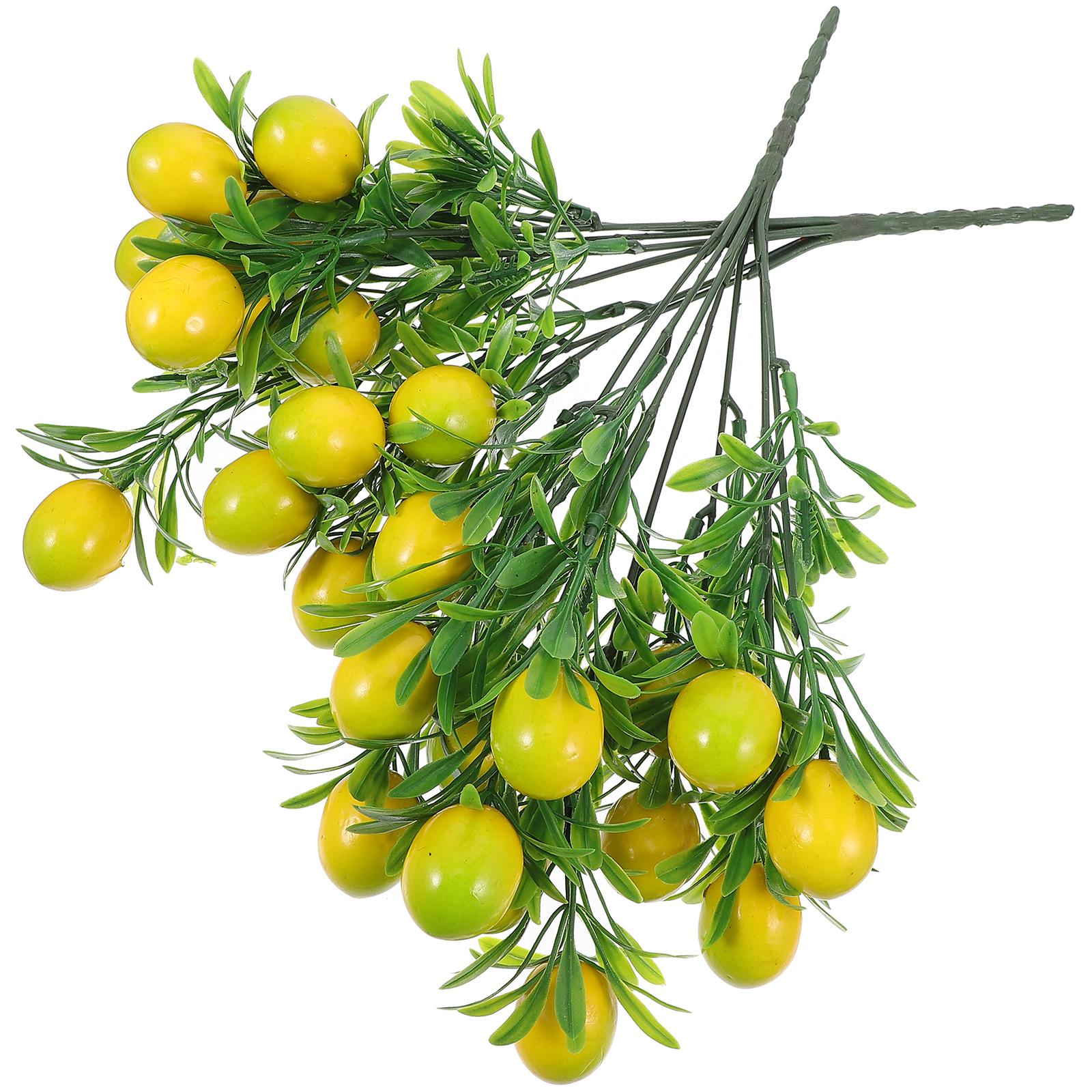 

2pcs Artificial Lemon Branches Yellow Plastic Simulated Fruits Decoration Home Floral PicksLemon BranchFlower BouquetFruit жовтий