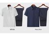 Men's Ice Silk Short-Sleeve Loose Lapel Shirt for Middle-Aged & Elderly