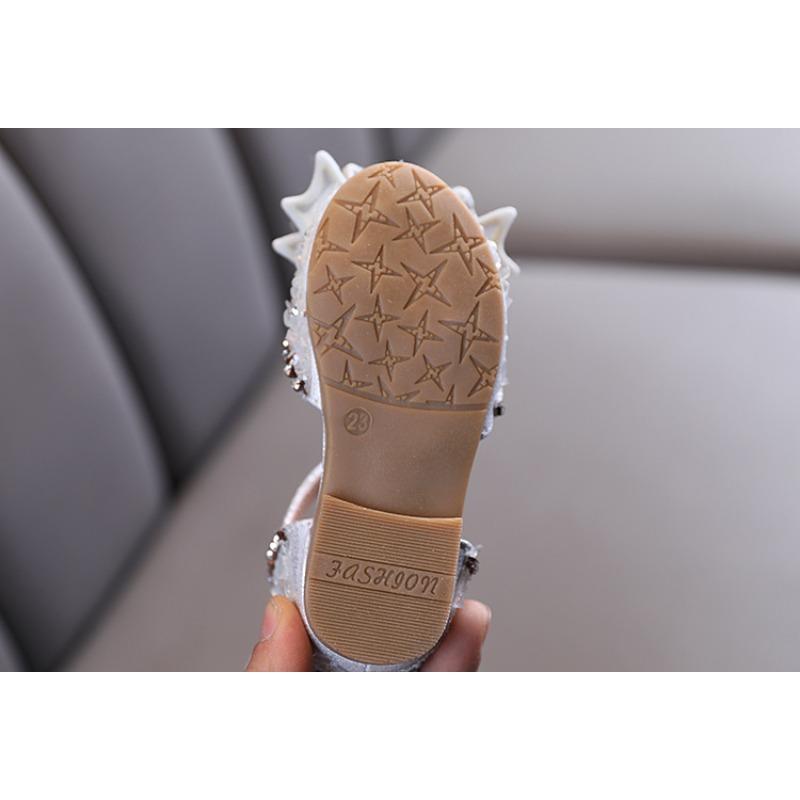 Summer Bow Korean-style Rhinestone Soft Sole Girls' Sandals Princess Shoes Children's Shoes Spring Style Girls' Leather Shoes