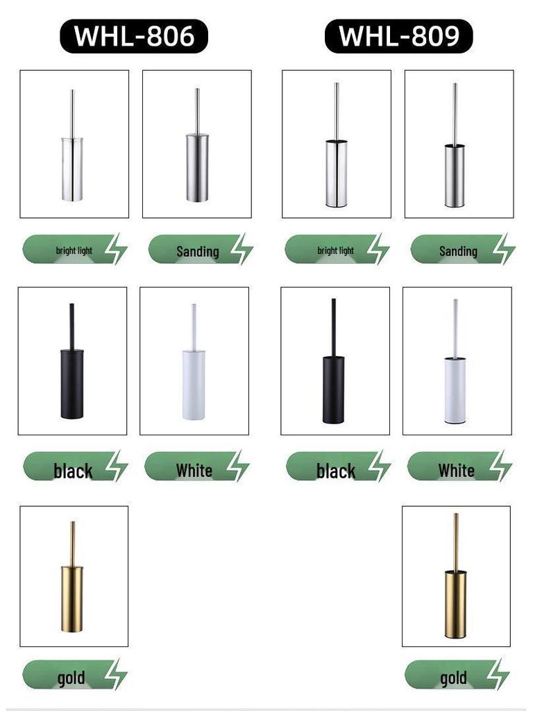 304 Stainless Steel Wall-Mounted Toilet Brush Set with Base