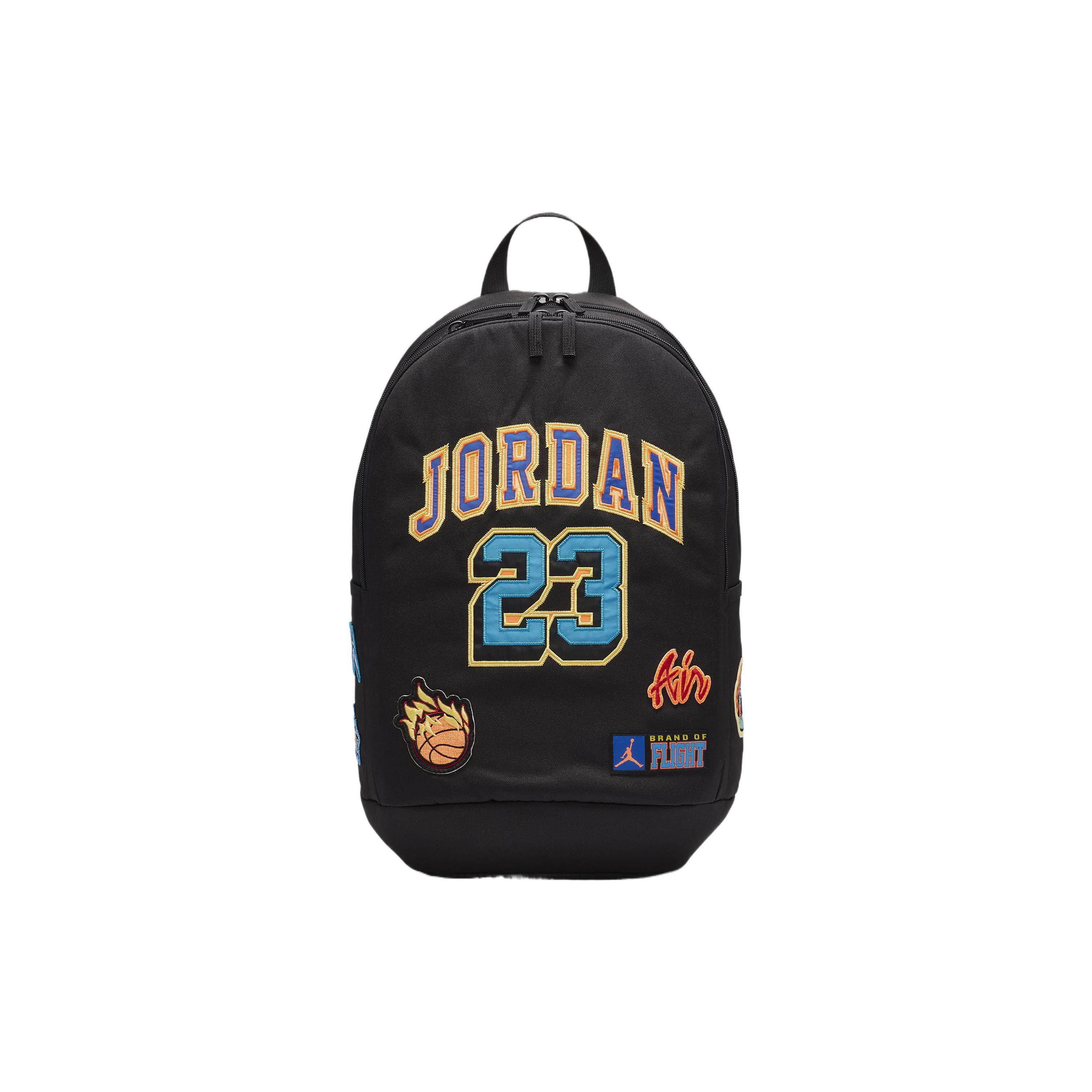 Jordan Logo Letter Print Zipper Backpack Men Backpacks Black 9A0846-023 Black
